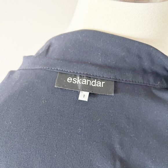 Eskandar Stand Up High Neck Collar Wool Shirt Tunic Jacket Size 1 Oversized - Picture 8 of 9